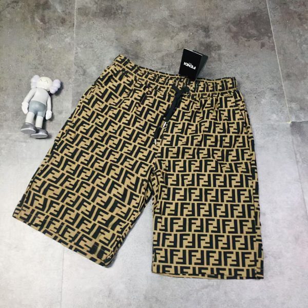 High Quality Fendi Shorts Yellow Cotton Casual Style