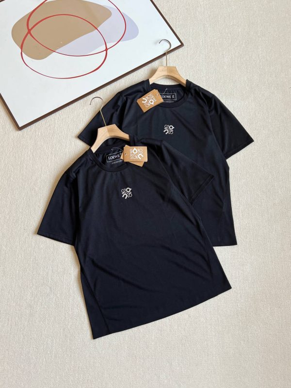 Premium Loewe Short-Sleeved Sportswear Black Logo Luxury