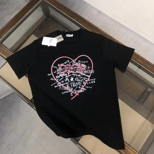High Quality Dior Short Sleeves Black Cotton Breathable Collection