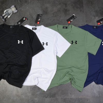 Luxury Under Armour Short Sleeves Black Nylon Breathable Luxury