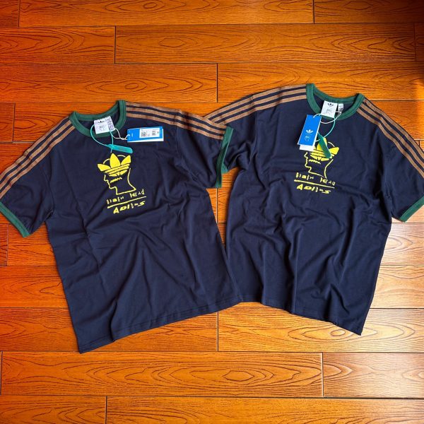 High Quality Adidas Short Sleeves Navy Silk Embroidered Collection