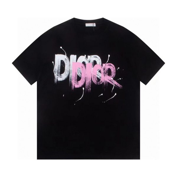 Premium Quality Dior Short Sleeves Black Logo Style