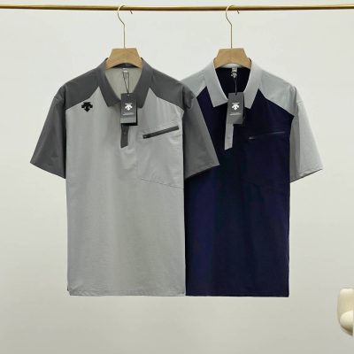 Best Selling Descente Short Sleeves Blue Urban Style