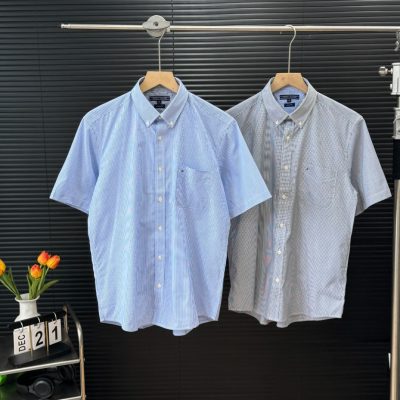 High Quality Brooks Brothers Short Sleeves Sky Cotton Casual Style