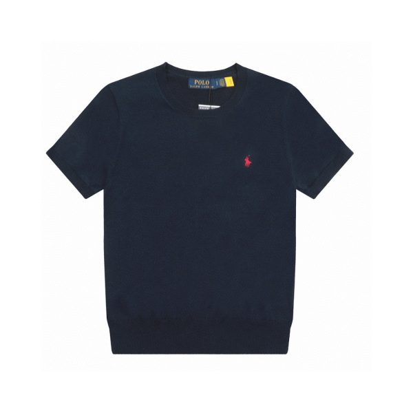 Best Selling Ralph Lauren Short Sleeves White Knit Solid Style