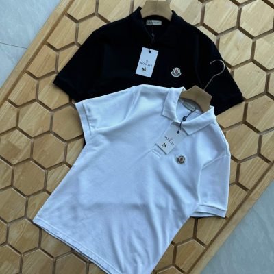 Luxury Moncler Short-Sleeved Black Cotton Classic Style
