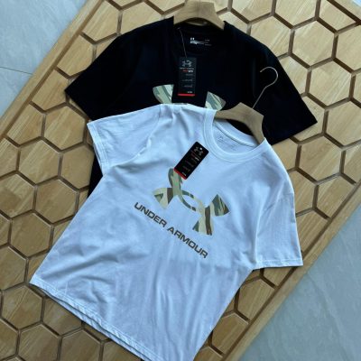 Premium Quality Under Armour Short Sleeves Black Camouflage Collection