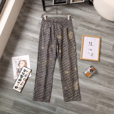 Premium Quality Dior Casual Pants Denim Monogram Style