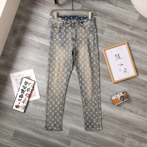 High Quality Louis Vuitton Jeans Denim Print Luxury