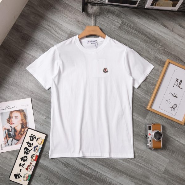 Luxury Moncler Short Sleeves Black Cotton Breathable Style