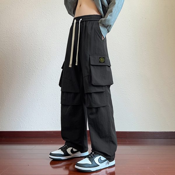Premium Quality Stone Island Casual Pants Black Solid Collection
