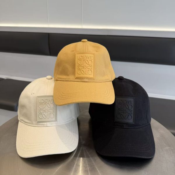 High Quality Loewe Hat White Cotton Minimalist Style