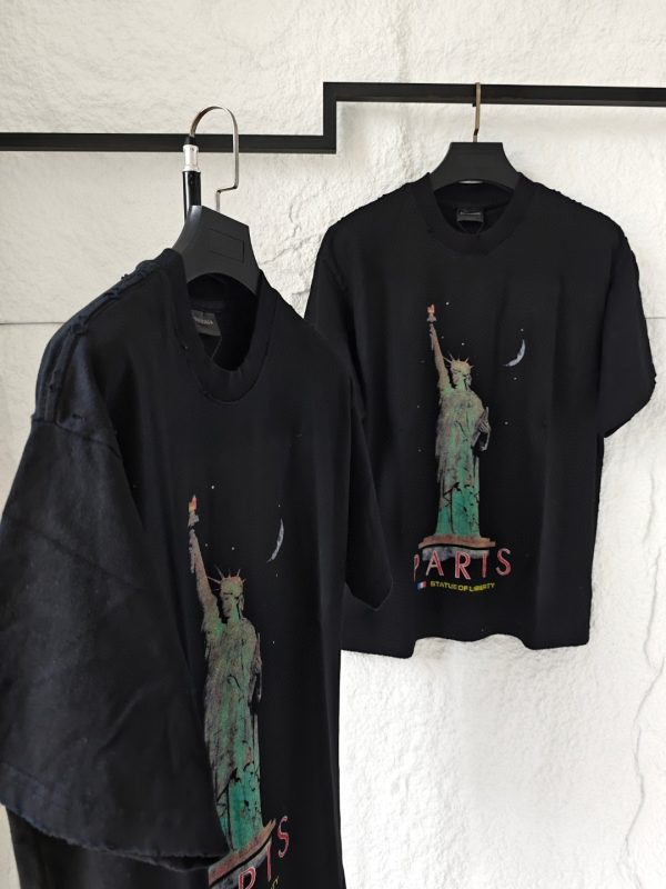 Premium Quality Balenciaga Short Sleeves Black Washed Luxury