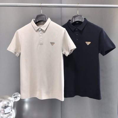 Best Selling Prada Polo Shirt Black Cotton Logo Collection