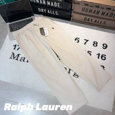 Premium Quality Ralph Lauren Trousers Black Linen Breathable Luxury