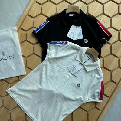 High Quality Moncler Polo Shirt Black Logo Luxury