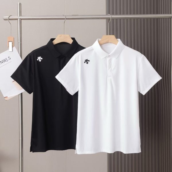 Premium Descente Short-Sleeved White Knit Classic Luxury