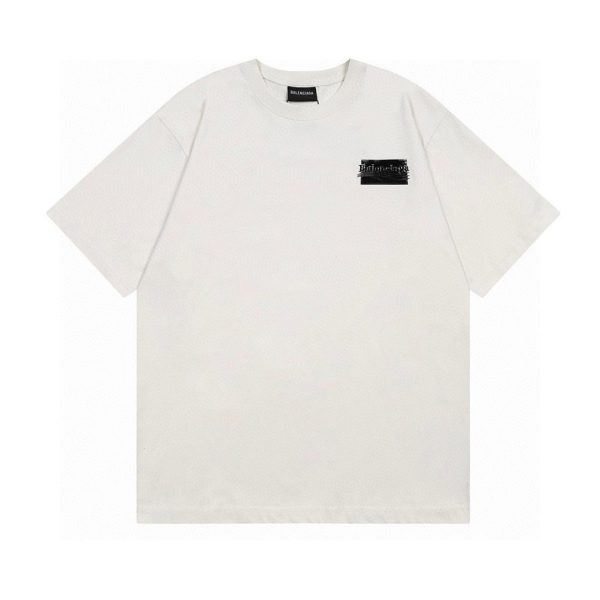 Premium Balenciaga Short Sleeves Black Embroidered Style
