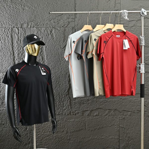 Premium Quality Descente Short Sleeves Gray Silk Breathable Collection
