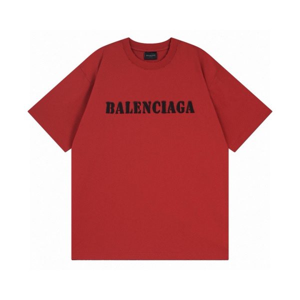Premium Balenciaga Short Sleeves White Cotton Logo Luxury