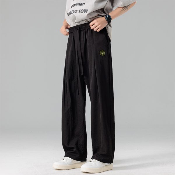 High Quality Stone Island Casual Pants Black Silk Solid Luxury