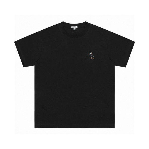 High Quality Loewe Short Sleeves Cotton Embroidery Style