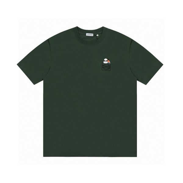 High Quality Loewe Short Sleeves Cotton Embroidered Style