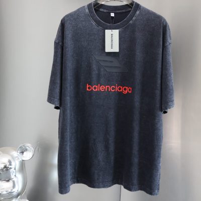High Quality Balenciaga T-Shirt Black Cotton Washed Collection