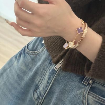 High Quality Van Cleef & Arpels Bracelet Violet Print Luxury