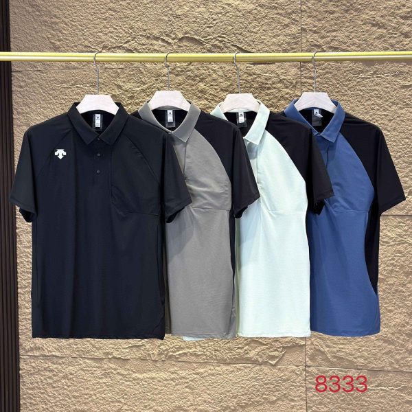 Premium Descente Polo Shirt Black Denim Luxury