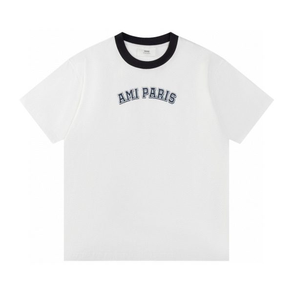 Premium Quality Ami Short Sleeves White Cotton Logo Style