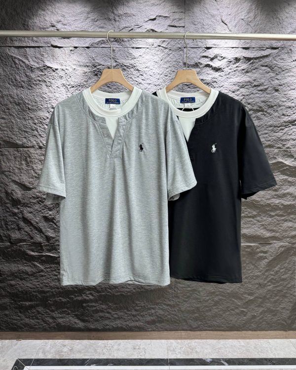 Best Selling Ralph Lauren Short Sleeves Black Cotton Embroidered Luxury