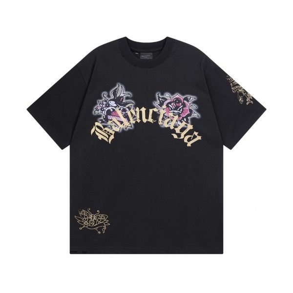 Luxury Balenciaga Short Sleeves Cotton Graphic Style