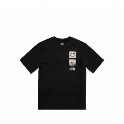 Premium The North Face Short Sleeves Black Cotton Solid Luxury