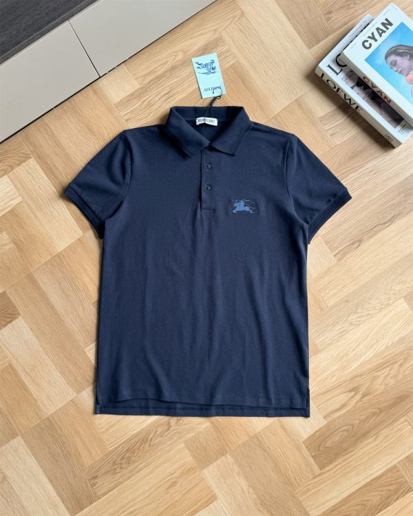 High Quality Burberry Short Sleeves Black Cotton Embroidered Collection