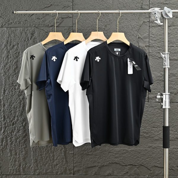 High Quality Descente Short Sleeves Black Silk Breathable Style