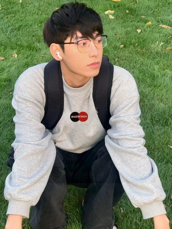 Premium Balenciaga Sweatshirts Black Fleece Monogram Style