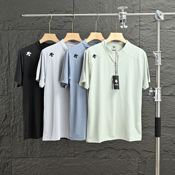 Best Selling Descente Short-Sleeved Black Silk Luxury