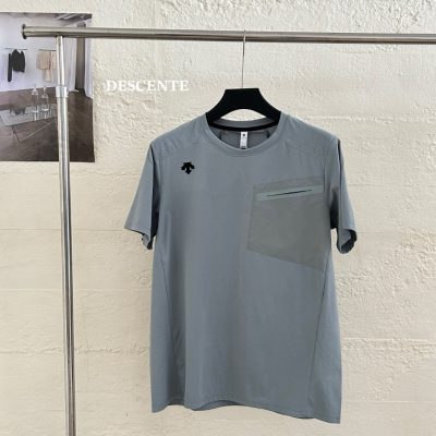 High Quality Descente Short Sleeves Black Breathable Luxury