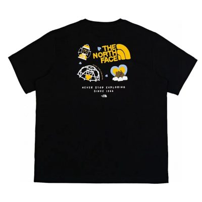 High Quality The North Face Short Sleeves Black Cotton Logo Style