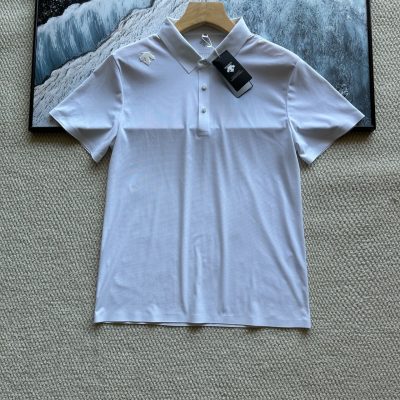 Luxury Descente Short-Sleeved Shirts Black Silk Breathable Collection