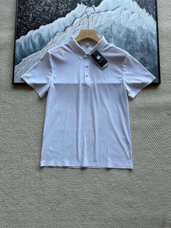 Luxury Descente Short-Sleeved Shirts Black Silk Breathable Collection