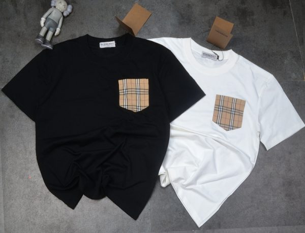 Premium Quality Burberry Short Sleeves Black Cotton Classic Collection