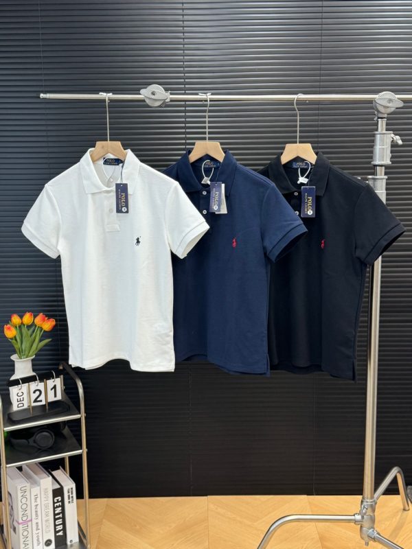 Premium Quality Ralph Lauren Short-Sleeved T-Shirts Black Cotton Logo Collection