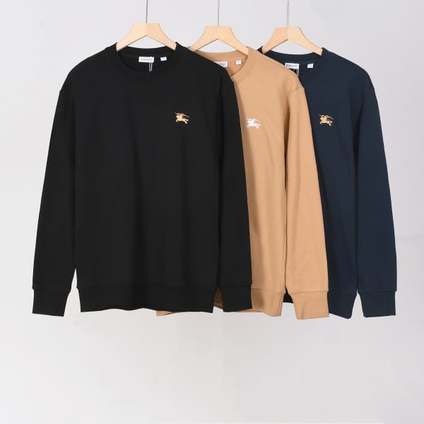 Luxury Burberry Sweatshirts Black Cotton Embroidery Luxury