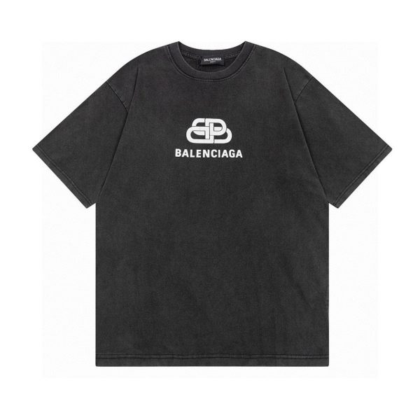 High Quality Balenciaga Short Sleeves Black Washed Style