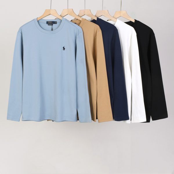 Premium Ralph Lauren Long Sleeves Black Cotton Breathable Collection