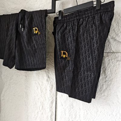 Premium Dior Shorts Gold Monogram Luxury