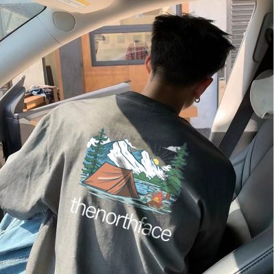 High Quality The North Face Short Sleeves Black Cotton Logo Collection