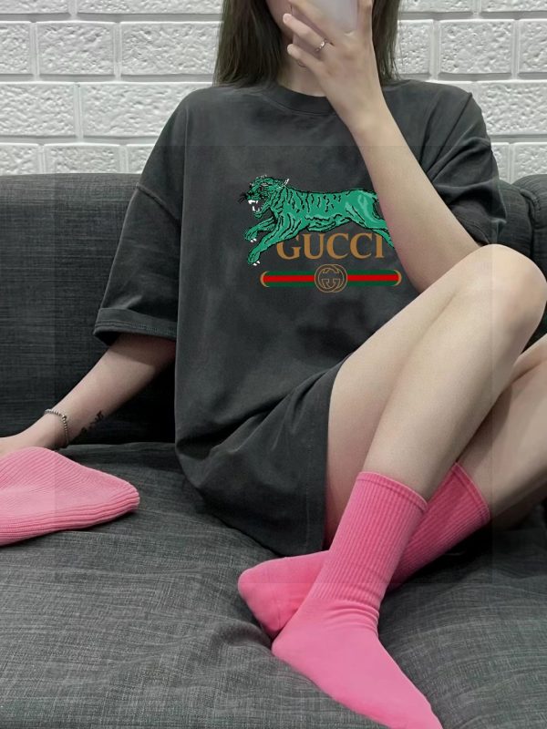 Premium Gucci Short Sleeves Black Cotton Print Collection